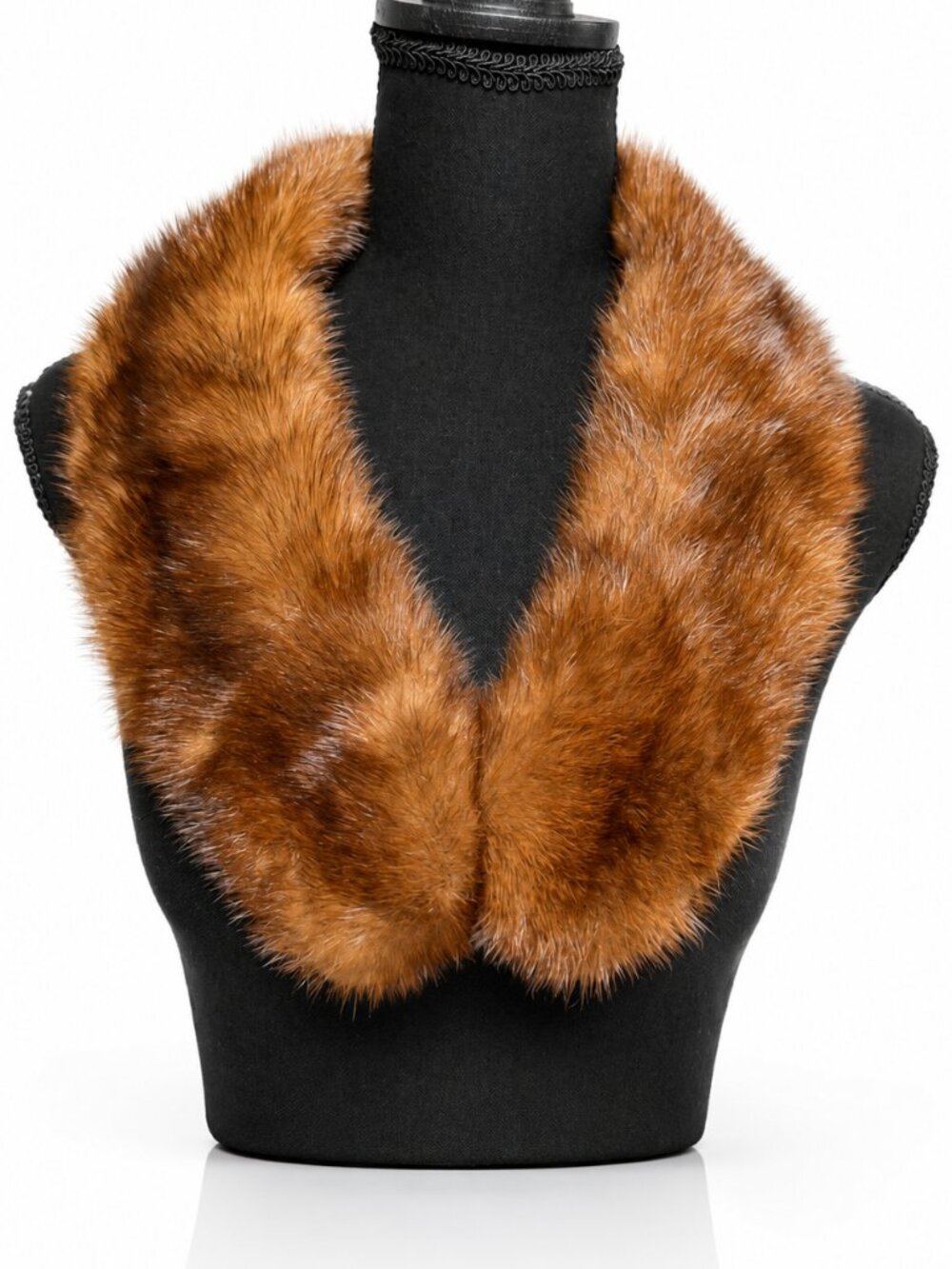 40s Genuine Mink Fur Collar Wrap Scarf Brown Vintage